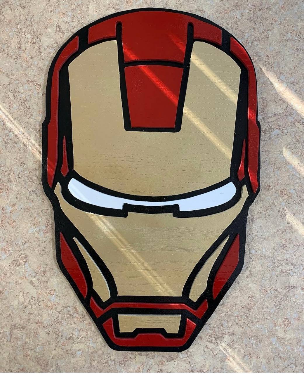 Iron Man Helmet Wood Art