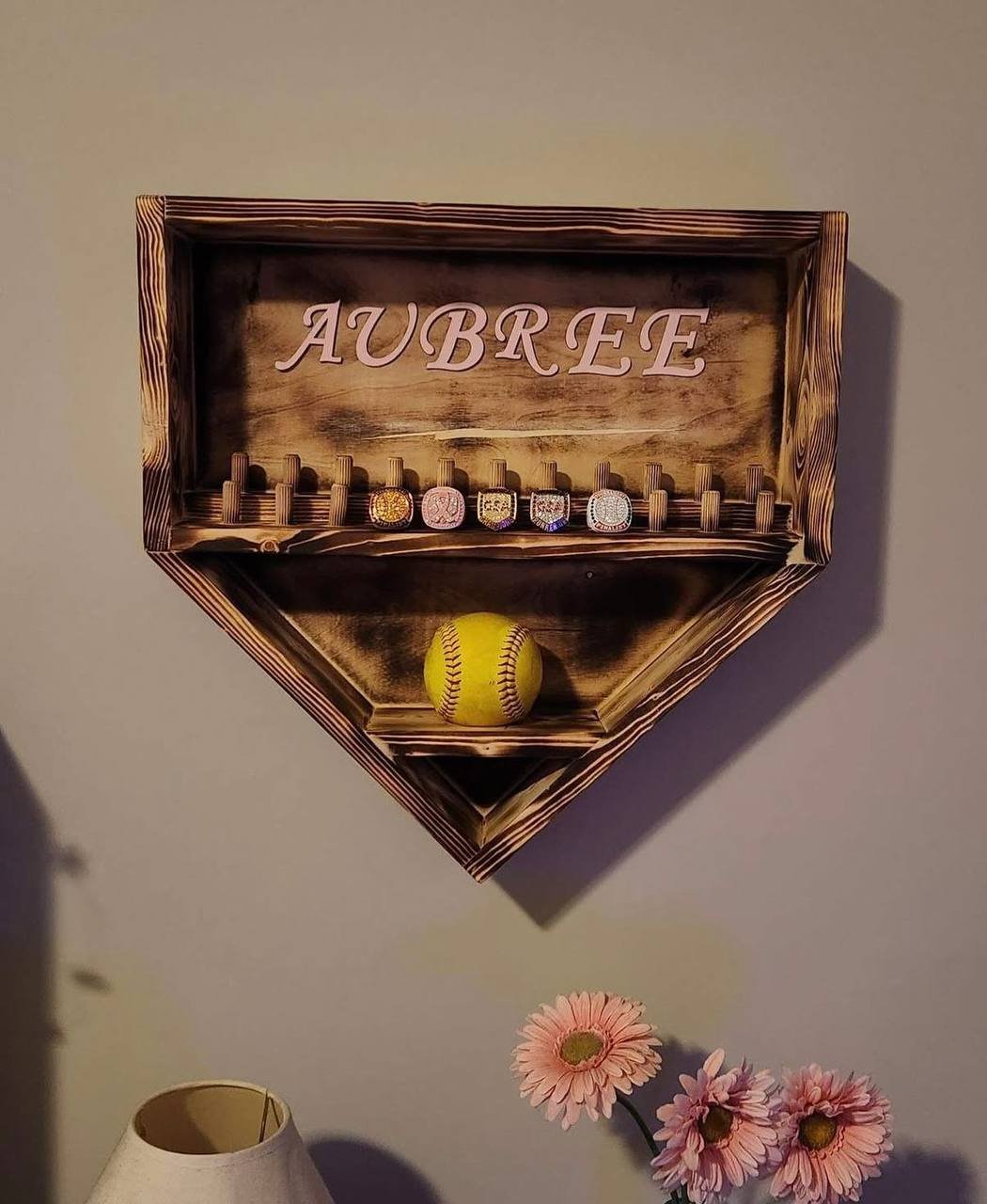 Custom Softball Home Plate Display
